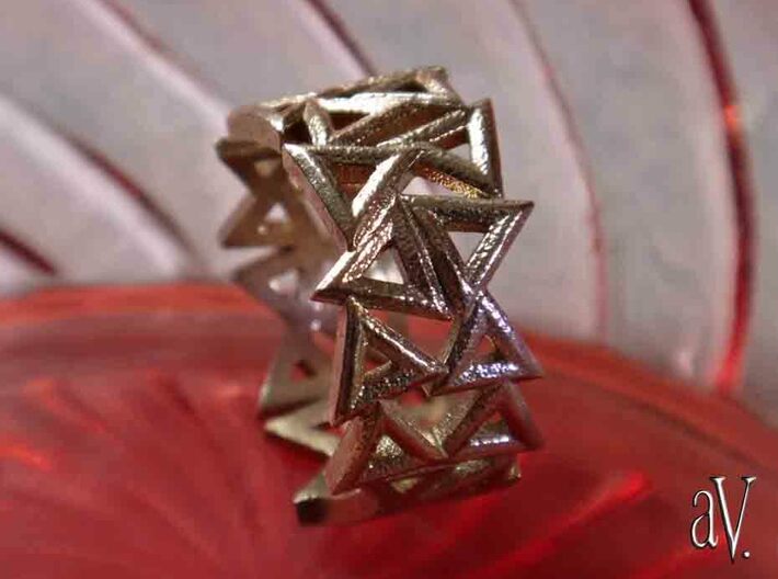 Scatter Triangle Ring 3d printed 