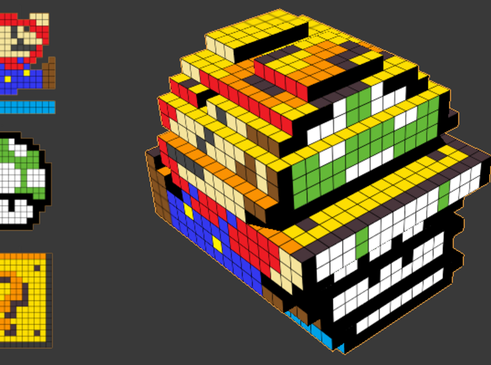 8-bit cutout (Super Mario Bros) 3d printed