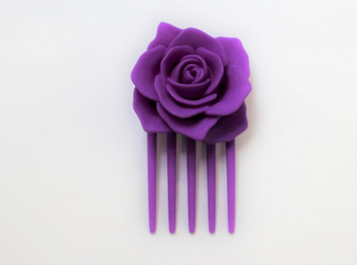 Rose Hair Comb 3d printed