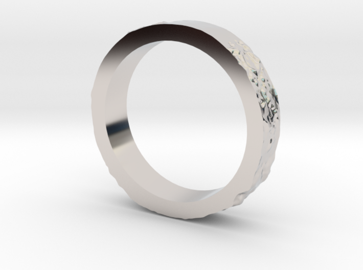 Lunar Landing Site Female (Thin) Moon Ring 3d printed
