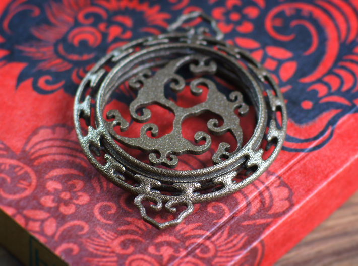Chinese Lucky Cloud Charm  3d printed 