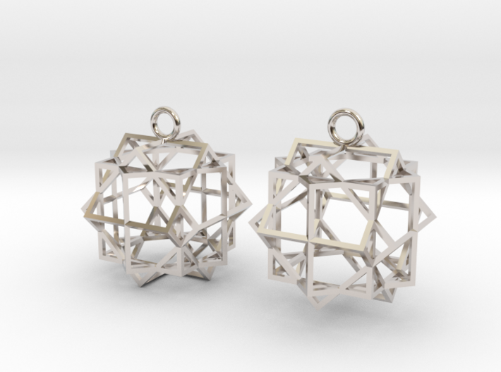 Cube square earrings 3d printed