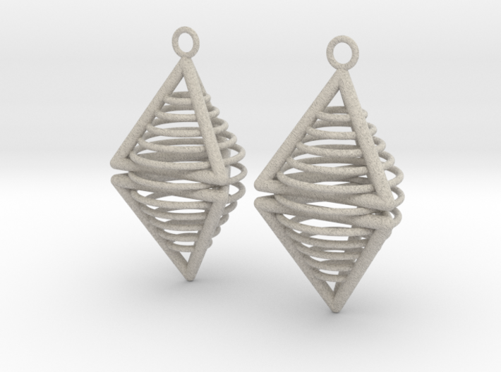 Pyramid triangle earrings serie 3 type 8 3d printed