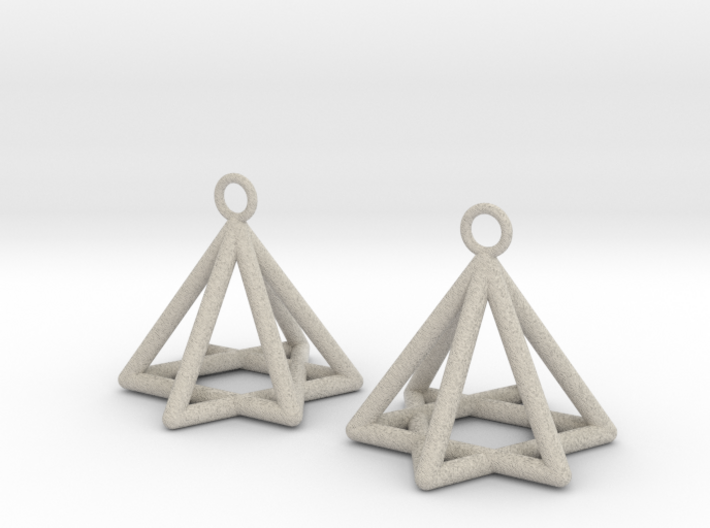 Pyramid triangle earrings type 13 3d printed