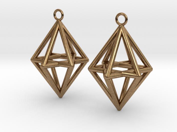 Pyramid triangle earrings type 14 3d printed