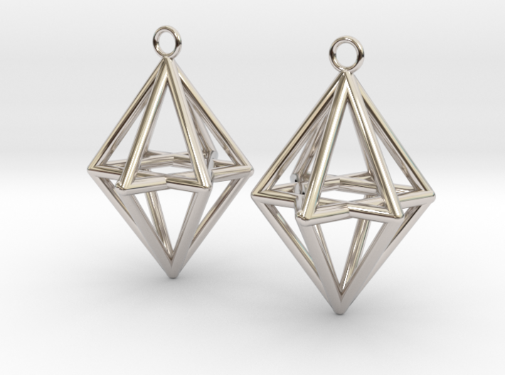 Pyramid triangle earrings type 14 3d printed