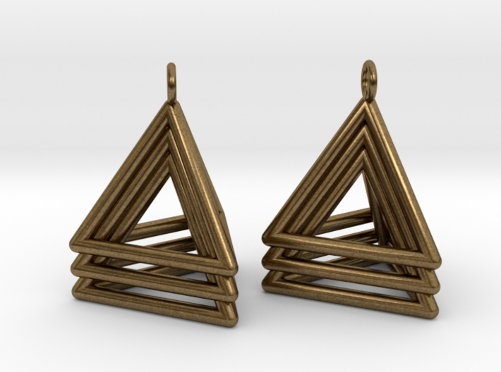 Pyramid triangle earrings type 5 3d printed