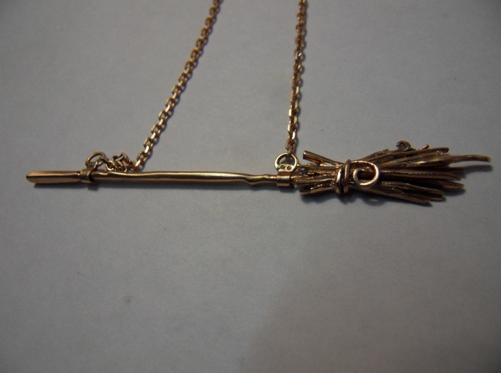 Witch Broom necklace 3d printed 