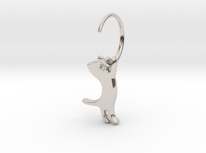 hanging cat earring small 3d printed