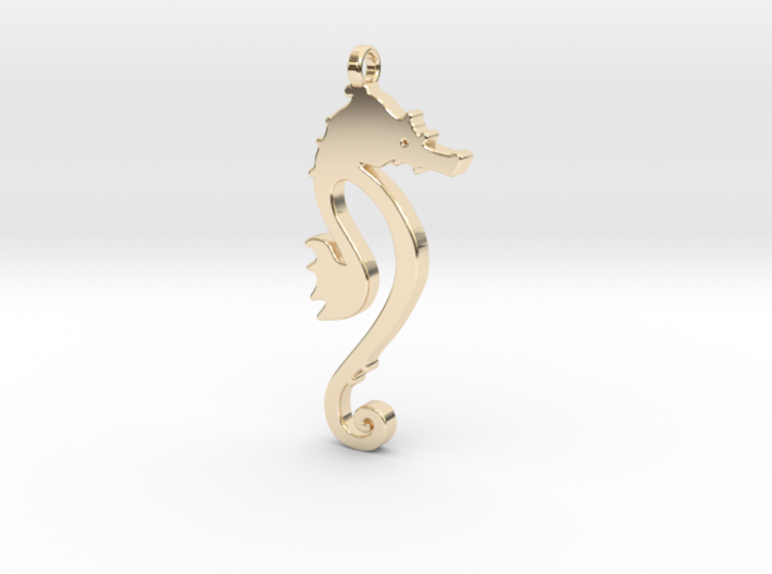 Seahorse pendant - Hyppocampe 3d printed