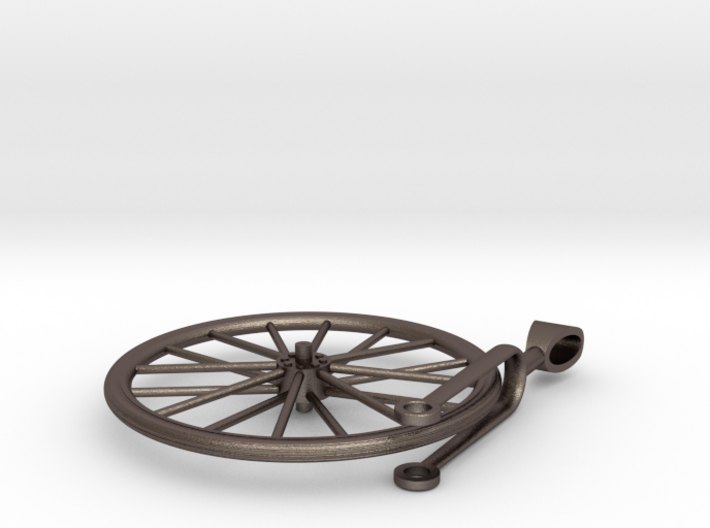 Bicycle Wheel Spinner Pendant 3d printed