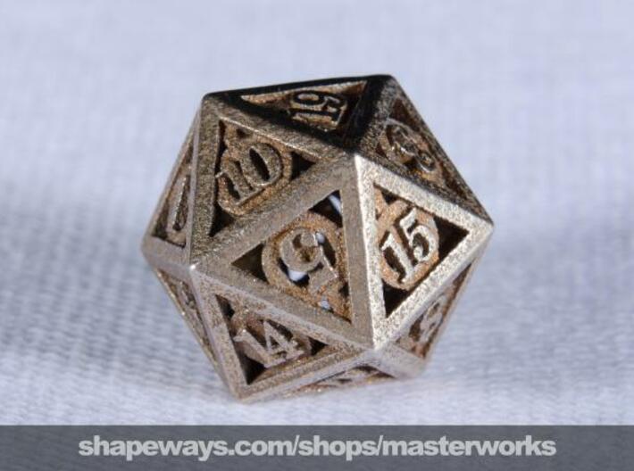 Deathly Hallows d20 3d printed Stainless Steel