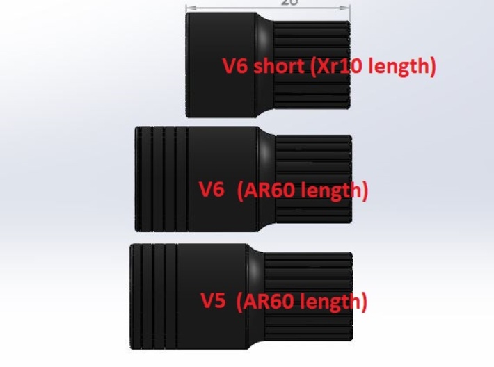 AR60 lockout-V6-splined- bearing inside 11 3d printed 