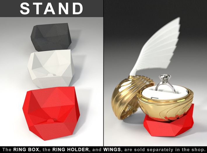 STAND (STONE MODEL) - To &quot;Coral Snitch&quot; Ring Box 3d printed Complete your Ring Box with the other parts on sale in the Shop!