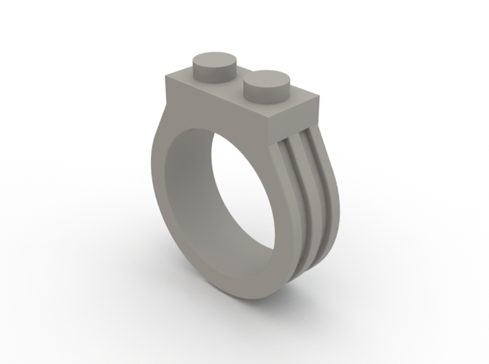 Brick Ring-2 Stud, Size 8 3d printed