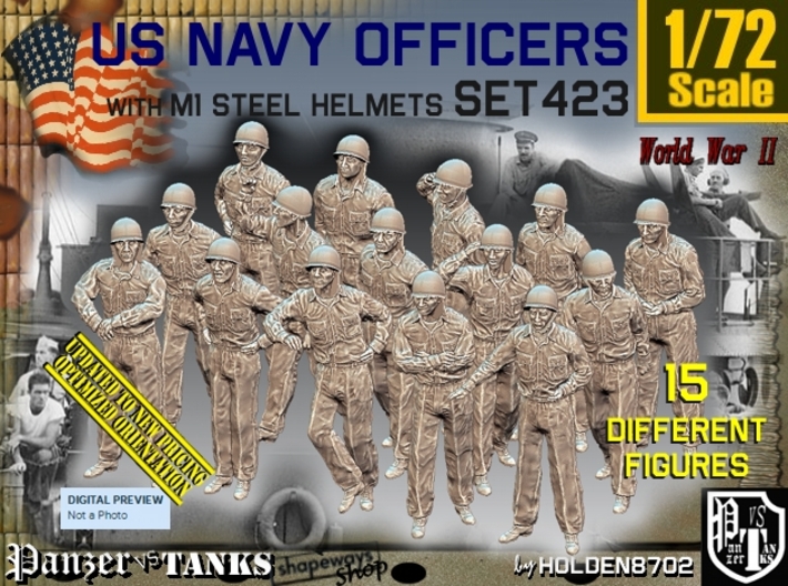 1/72 USN Helmet Officers Set423 3d printed