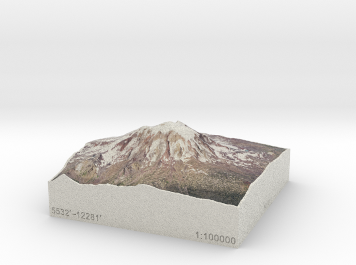 Mt. Adams, Washington, USA, 1:100000 Explorer 3d printed 