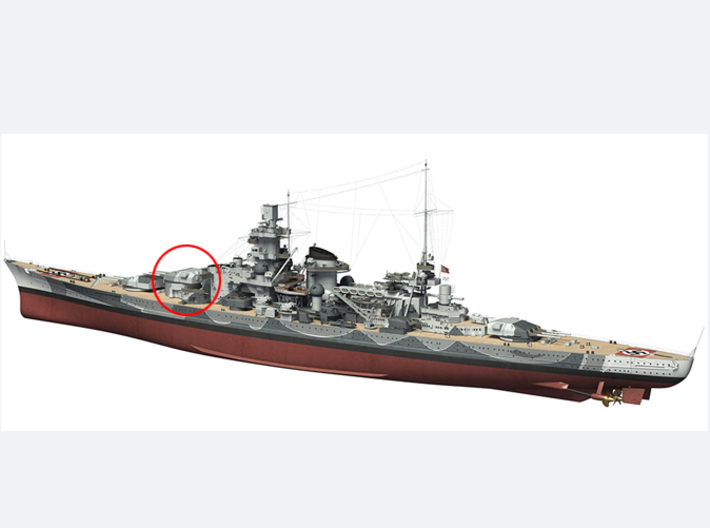 1/100 DKM Scharnhorst 28cm Turret A 3d printed 