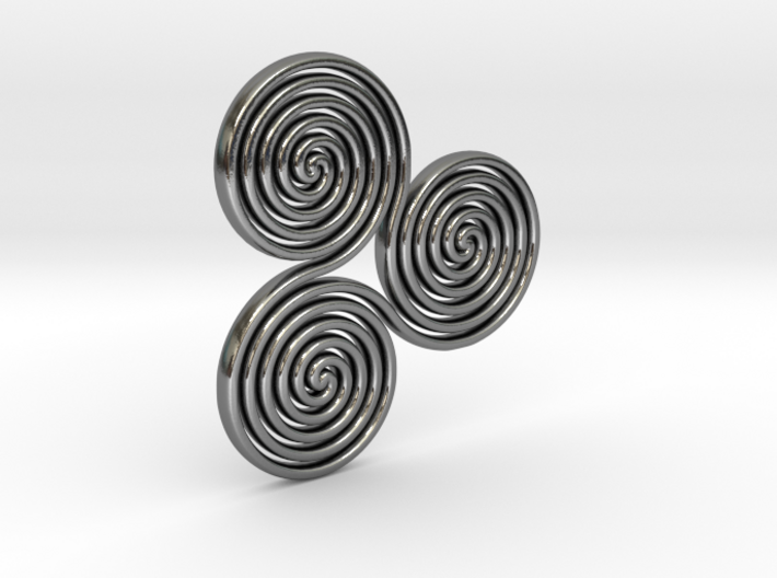 Celtic &quot;life and death&quot; triple spiral pendant 3d printed
