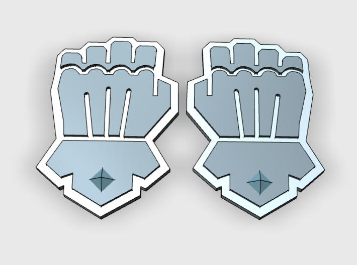 Clenched Fist 2- Flat Vehicle Insignia pack 3d printed 