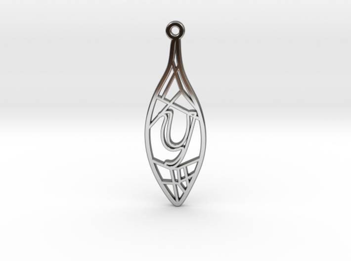 Personalised Voronoi Leaf Necklace (Y) 3d printed Personalised Voronoi Leaf Necklace (Y)