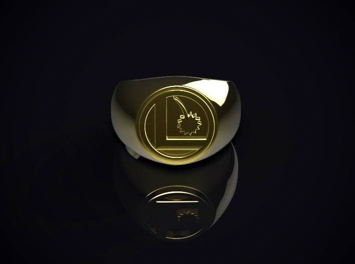Legion Flight Ring 3d printed 3D render of the ring in Polished Brass