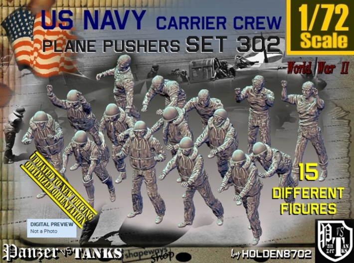 1/72 USN Carrier Deck Pushers Set302 3d printed