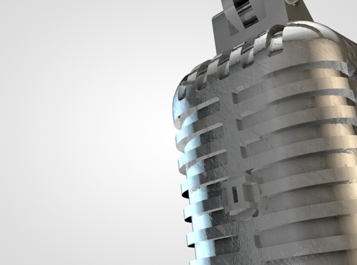 very detailed retro Microphone Pendant 3d printed microphone pendant detail
