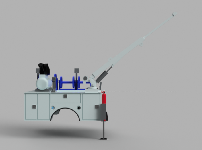 Pickup Reel Positional Truck With Crane 1-87 HO Sc 3d printed 