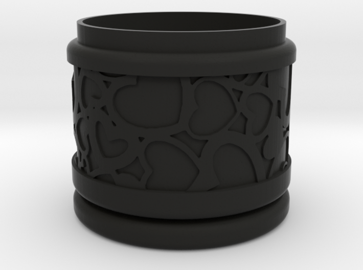 Gift Box round No. 1 with Hearts (solid, short) 3d printed 