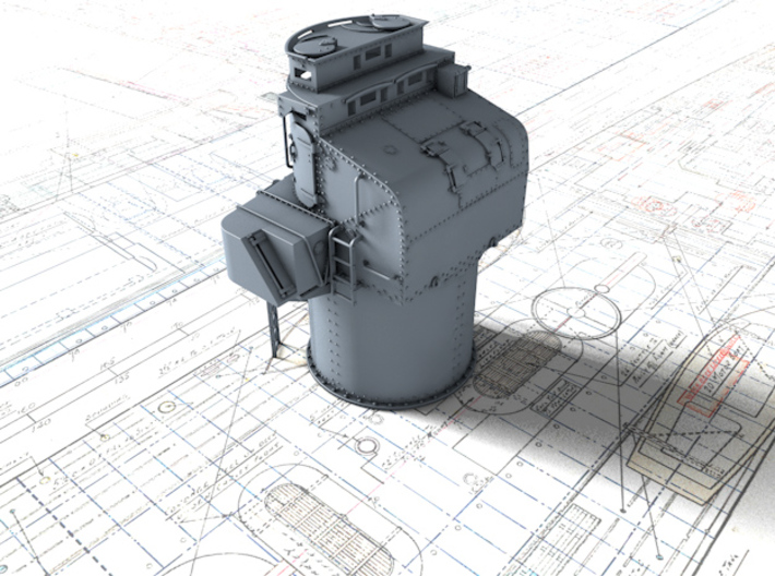 1/128 Royal Navy Leander Class 6" Director 3d printed 3d render showing product detail