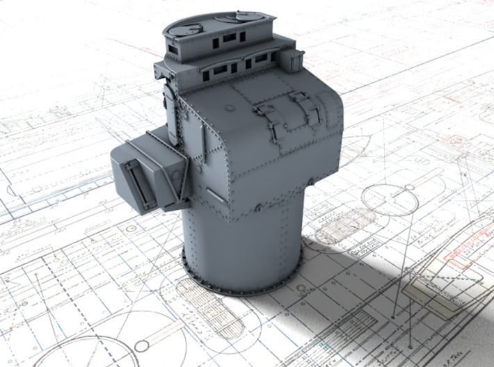 1/350 Royal Navy Leander Class 6" Director 3d printed 3d render showing product detail