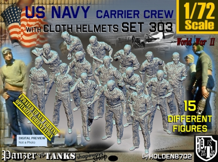 1/72 USN Carrier Deck Crew Set303 3d printed
