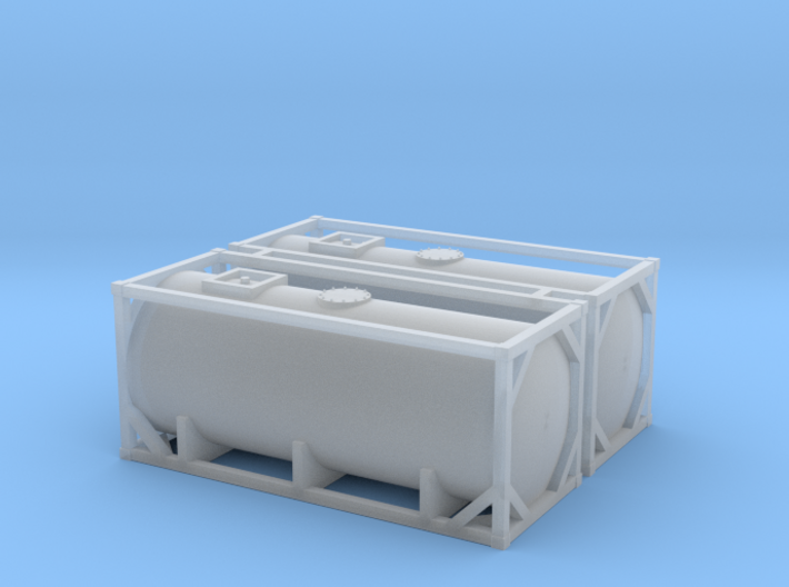 Z Scale 2x 20ft Tank Container 3d printed