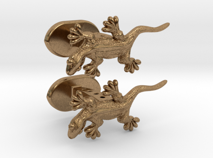 Gecko cufflinks 3d printed