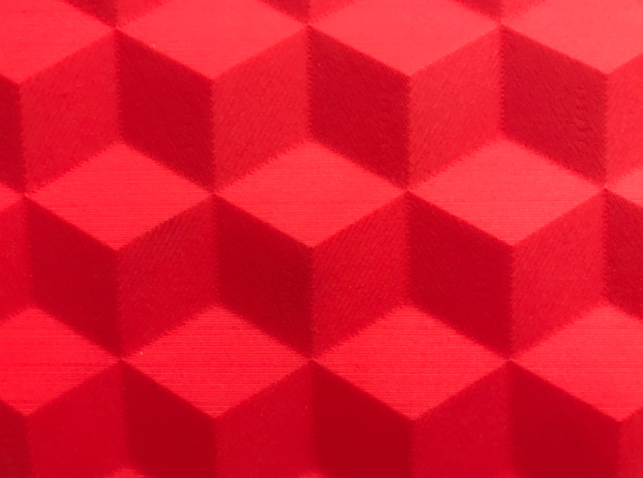 SqueezedBoxesRectangle 3d printed Close up red strong flexible