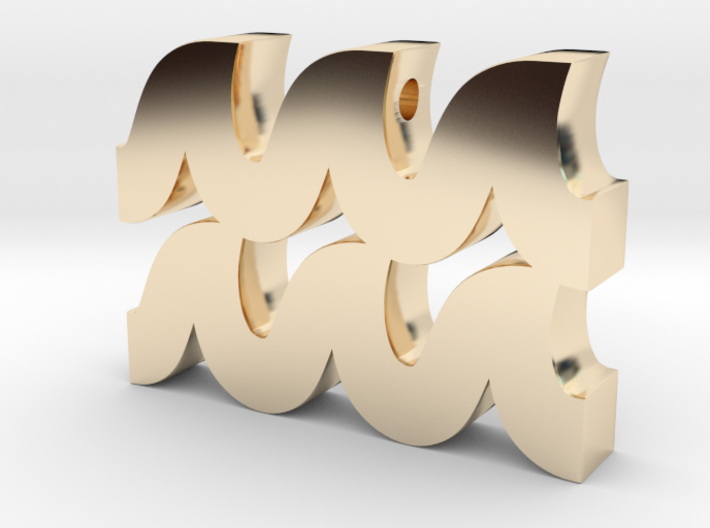 Aquarius Symbol Pendant 3d printed