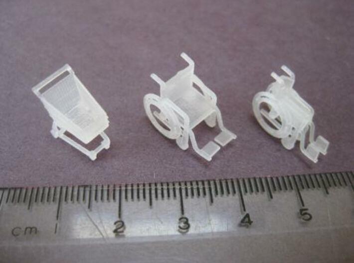 OO gauge items 3d printed Shopping Trolley and Wheelchairs in OO gauge