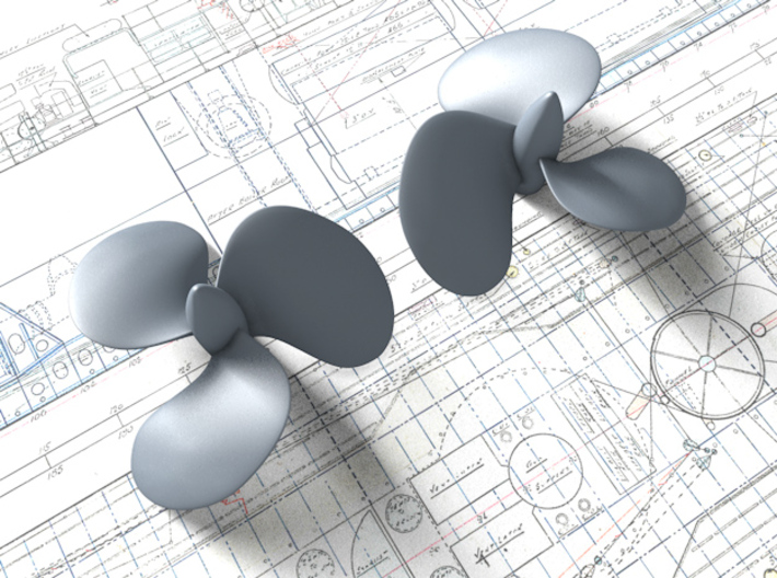 1/72 Royal Navy Tribal Class Propellers (Brass) 3d printed 3d render showing product detail