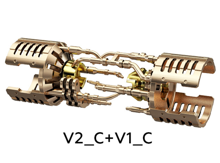 Custom CC 7/8" Part V2_C 3d printed V2 Part + V1 Part pair