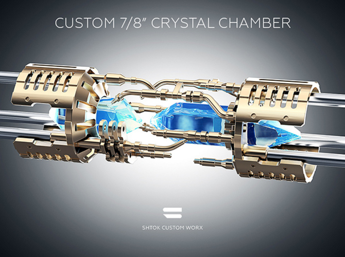 Custom CC 7/8" Part V1_C 3d printed Without Custom Crystal Energy Ports
