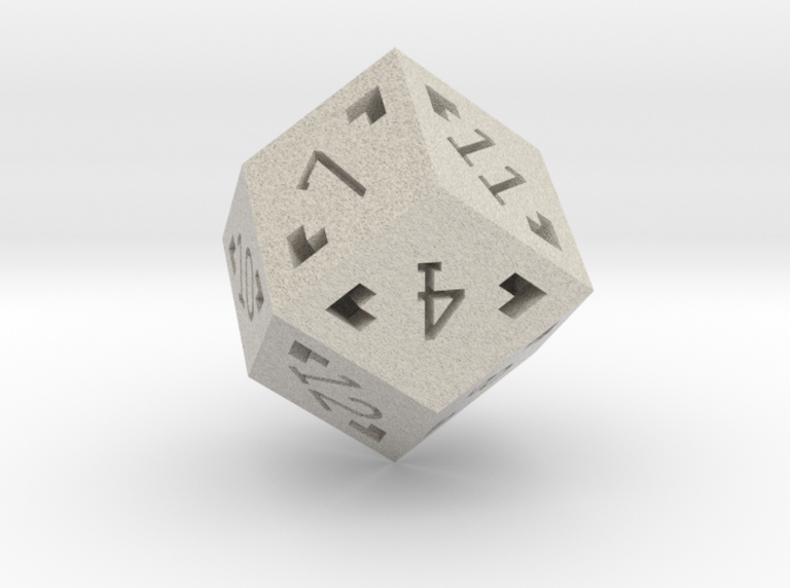 Rhombic 12 Sided Die - Large 3d printed