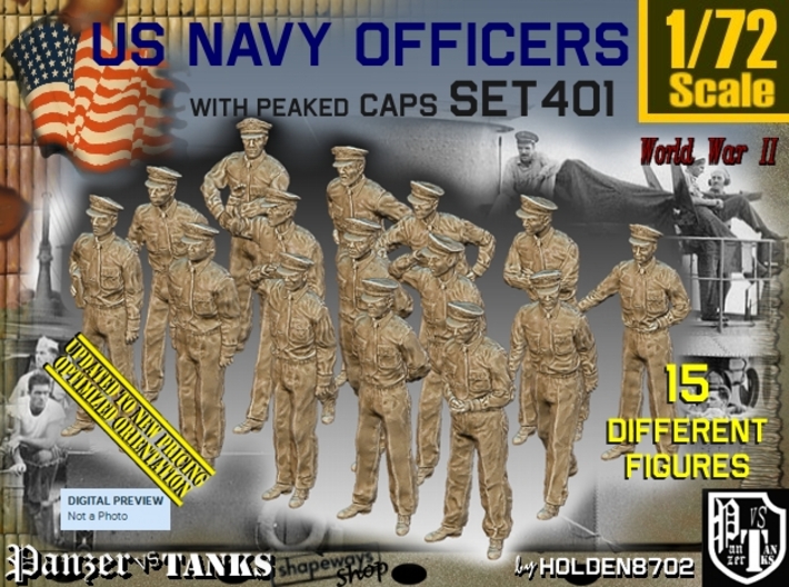 1/72 USN Officers Set401 3d printed