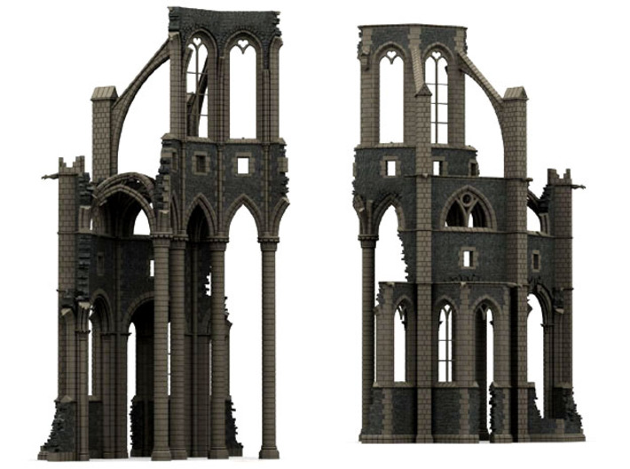 HORelRu03 - Great ruin of Gothic church 3d printed 