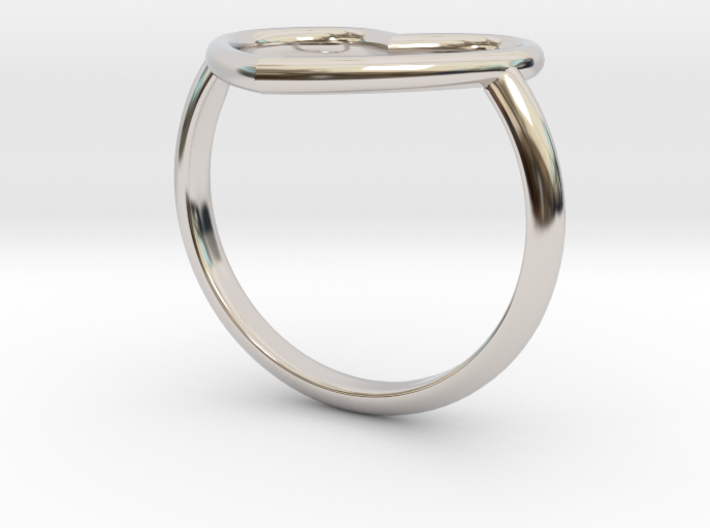 Heart Ring 17mm Cuore Sottile Forato 3d printed