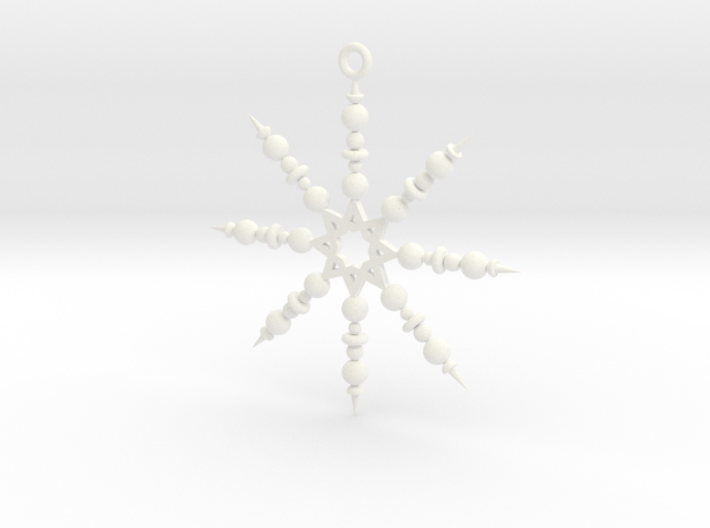 Beaded Snowflake Ornament 3d printed