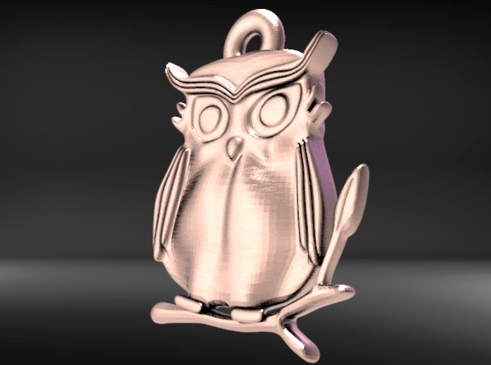 Cute Owl Pendant 3d printed 