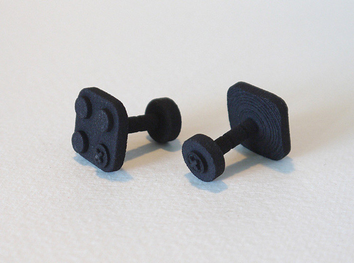 bX Cufflinks 3d printed Black Strong & Flexible