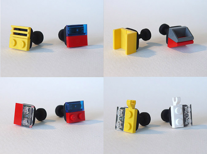 bX Cufflinks 3d printed Black Strong & Flexible (Lego pieces not included)