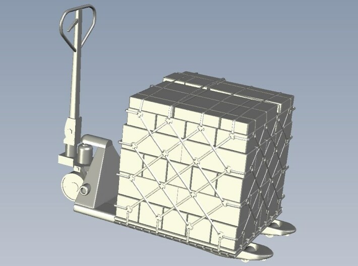 1/32 scale EUR pallet hydraulic truck loader 3d printed 